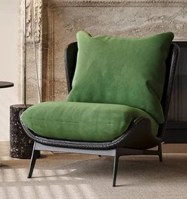 Stylish Synthetic Leather Accent Chair with Plush Cotton Cushion – Perfect for Modern Living Spaces fxmj-3051