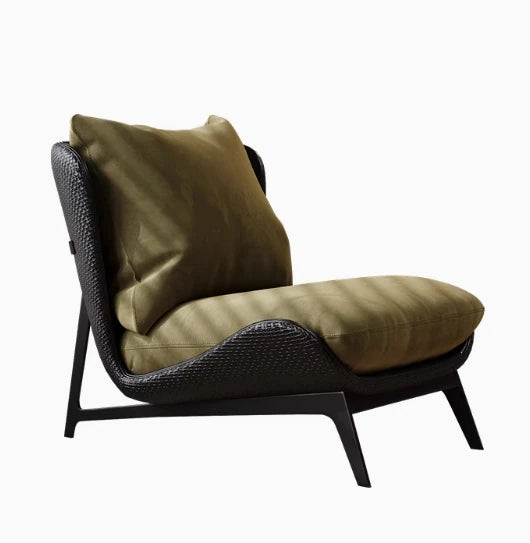 Stylish Synthetic Leather Accent Chair with Plush Cotton Cushion – Perfect for Modern Living Spaces fxmj-3051