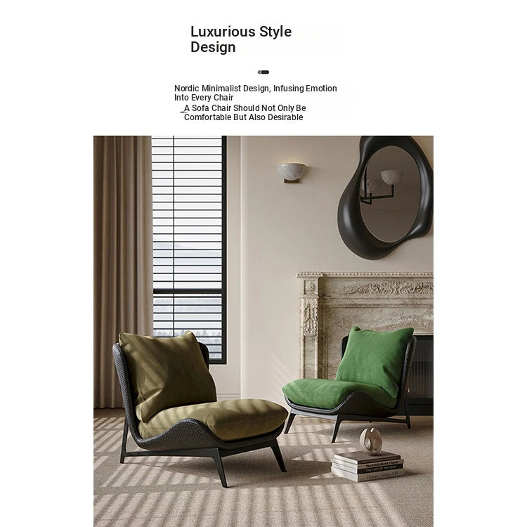 Stylish Synthetic Leather Accent Chair with Plush Cotton Cushion – Perfect for Modern Living Spaces fxmj-3051