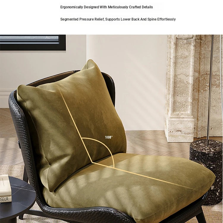 Stylish Synthetic Leather Accent Chair with Plush Cotton Cushion – Perfect for Modern Living Spaces fxmj-3051