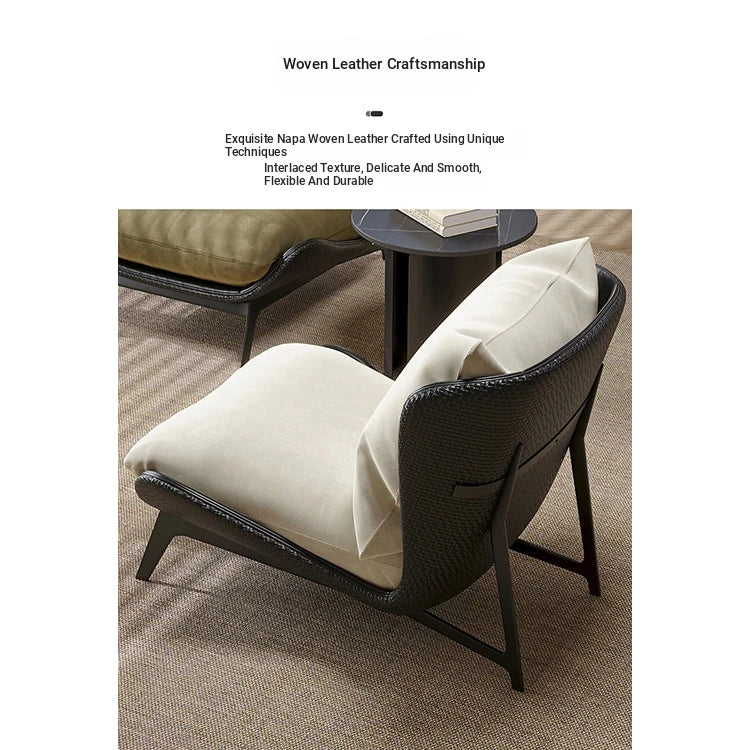 Stylish Synthetic Leather Accent Chair with Plush Cotton Cushion – Perfect for Modern Living Spaces fxmj-3051