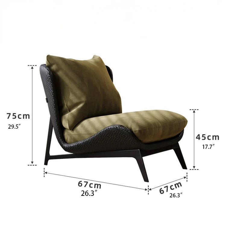 Stylish Synthetic Leather Accent Chair with Plush Cotton Cushion – Perfect for Modern Living Spaces fxmj-3051
