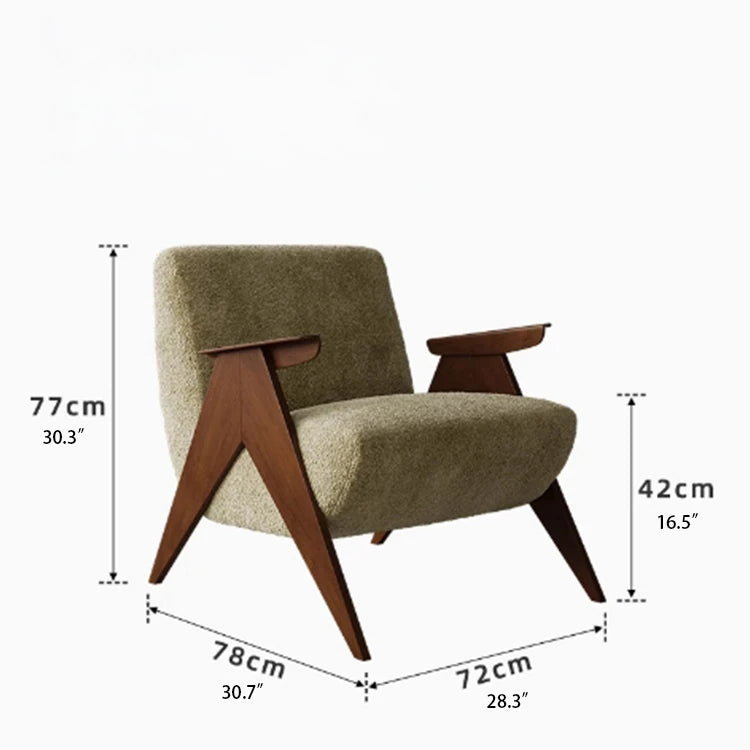 Stylish Ash Wood Chenille Sofa Chair for Modern Living Spaces – Comfortable & Chic Accent Furniture fxmj-3052
