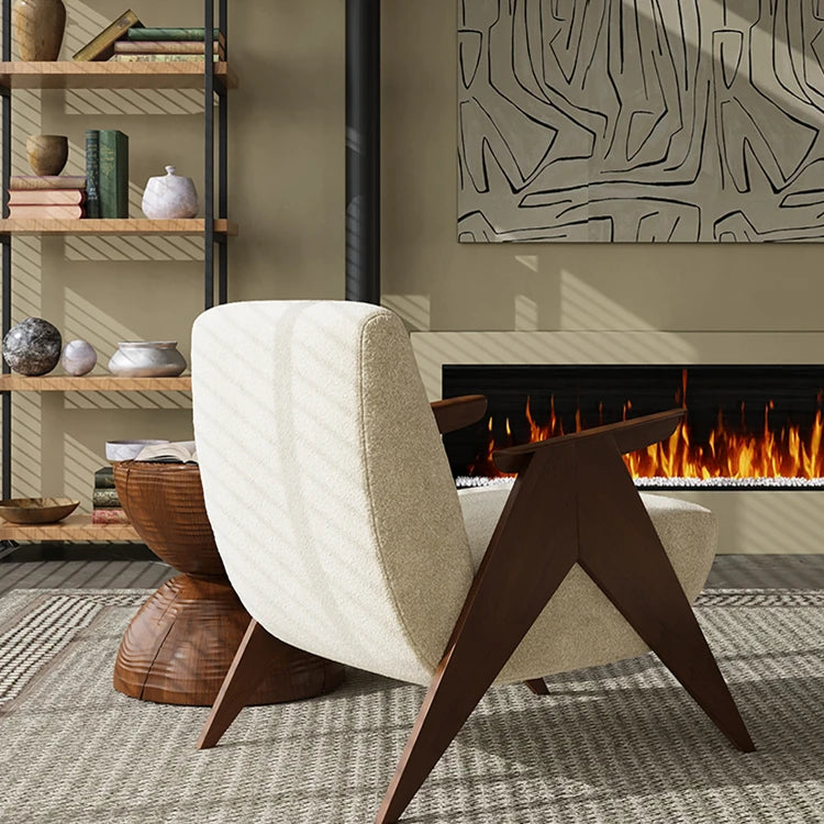 Stylish Ash Wood Chenille Sofa Chair for Modern Living Spaces – Comfortable & Chic Accent Furniture fxmj-3052