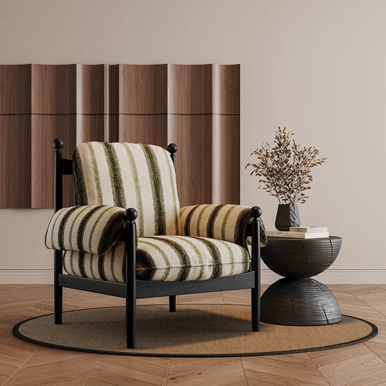 Stylish Accent Chair with Ash Wood Frame and Soft Chenille Upholstery - Ideal for Cozy Living Spaces fxmj-3053