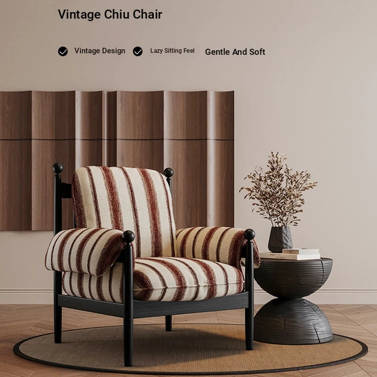 Stylish Accent Chair with Ash Wood Frame and Soft Chenille Upholstery - Ideal for Cozy Living Spaces fxmj-3053