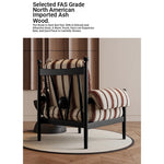 Stylish Accent Chair with Ash Wood Frame and Soft Chenille Upholstery - Ideal for Cozy Living Spaces fxmj-3053