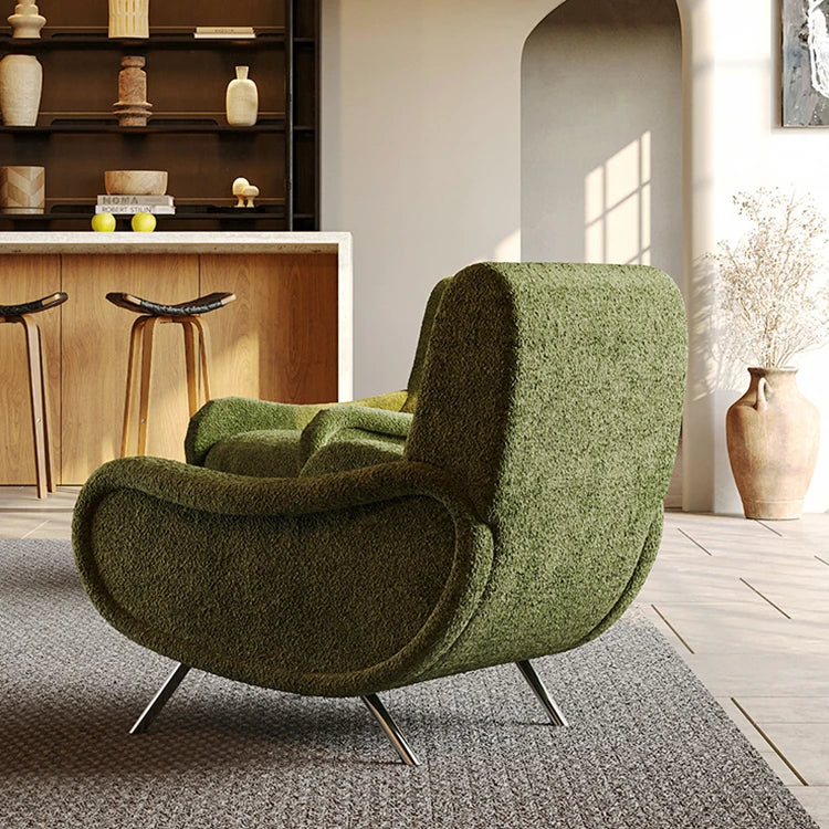 Stylish Chenille Sofa Chair with Stainless Steel Legs - Comfortable Lounge Furniture for Modern Living Rooms fxmj-3054