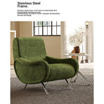 Stylish Chenille Sofa Chair with Stainless Steel Legs - Comfortable Lounge Furniture for Modern Living Rooms fxmj-3054
