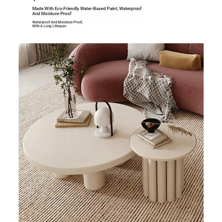 Stylish Modern Round Coffee Table with Unique Column Design for Chic Living Rooms fxmj-3058