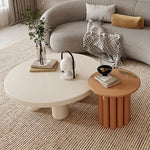 Stylish Modern Round Coffee Table with Unique Column Design for Chic Living Rooms fxmj-3058