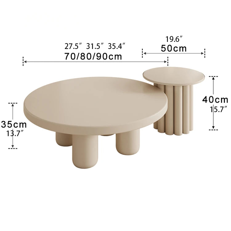 Stylish Modern Round Coffee Table with Unique Column Design for Chic Living Rooms fxmj-3058