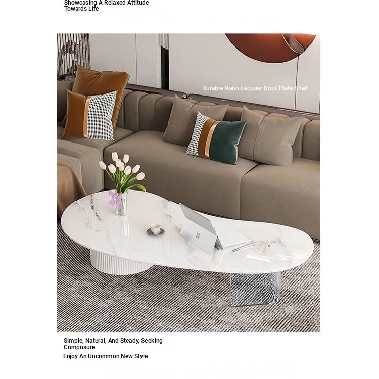 Elegant Sintered Stone Acrylic Coffee Table with Storage Drawers - Modern Living Room Centerpiece fxxrj-3159