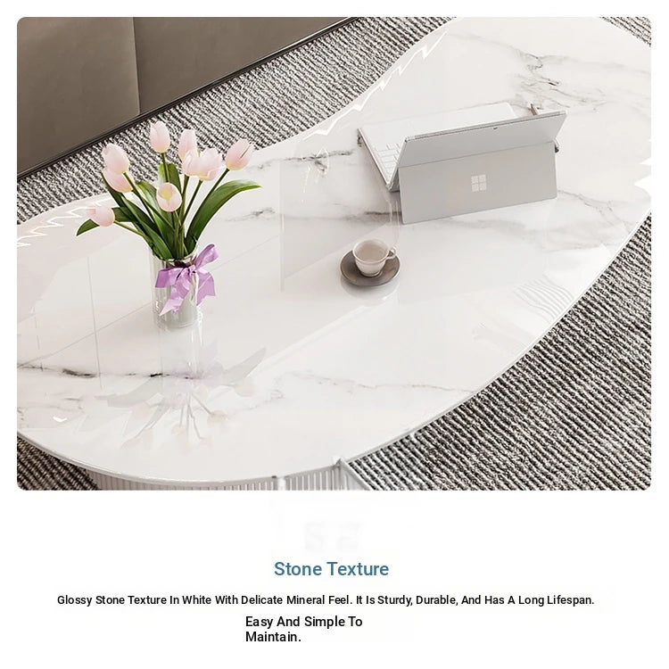 Elegant Sintered Stone Acrylic Coffee Table with Storage Drawers - Modern Living Room Centerpiece fxxrj-3159