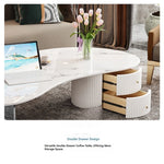 Elegant Sintered Stone Acrylic Coffee Table with Storage Drawers - Modern Living Room Centerpiece fxxrj-3159