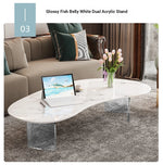 Elegant Sintered Stone Acrylic Coffee Table with Storage Drawers - Modern Living Room Centerpiece fxxrj-3159