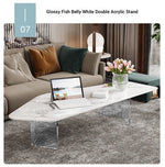 Elegant Sintered Stone Acrylic Coffee Table with Storage Drawers - Modern Living Room Centerpiece fxxrj-3159