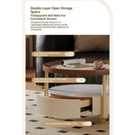 Modern Sintered Stone and Solid Wood Coffee Table Set - Stylish Living Room Accent with Checkered Design fxxrj-3160