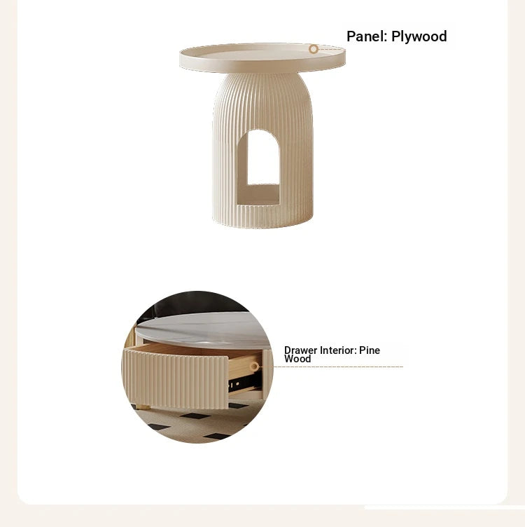 Modern Sintered Stone and Solid Wood Coffee Table Set - Stylish Living Room Accent with Checkered Design fxxrj-3160