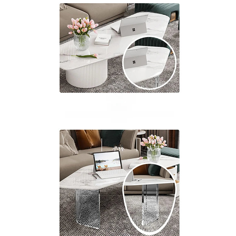 Modern Sintered Stone Acrylic Coffee Table - Stylish & Durable Centerpiece for Living Room Decor fxxrj-3162