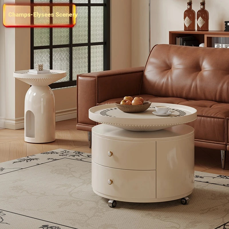 Stylish Modern Coffee Table Set - Elegant Round Design with Storage - Perfect for Living Room Decor fxxrj-3163