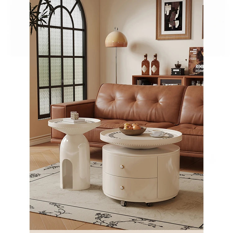 Stylish Modern Coffee Table Set - Elegant Round Design with Storage - Perfect for Living Room Decor fxxrj-3163