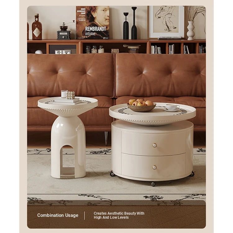 Stylish Modern Coffee Table Set - Elegant Round Design with Storage - Perfect for Living Room Decor fxxrj-3163