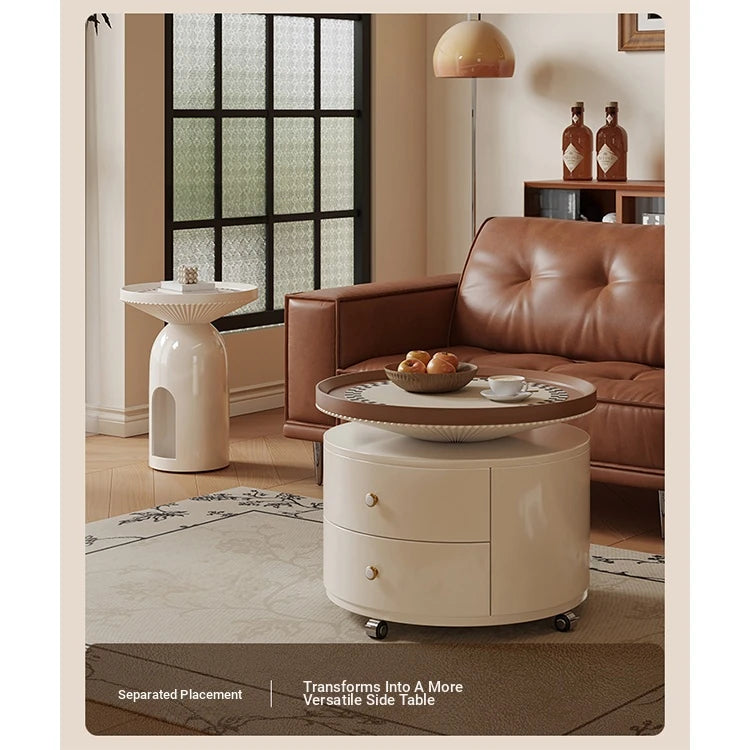 Stylish Modern Coffee Table Set - Elegant Round Design with Storage - Perfect for Living Room Decor fxxrj-3163