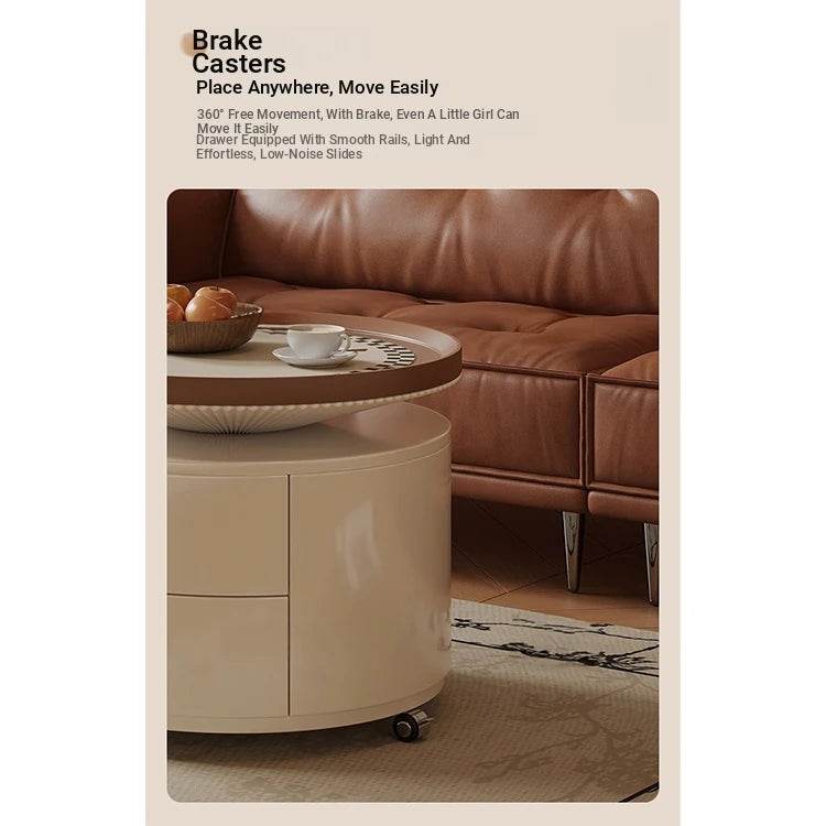 Stylish Modern Coffee Table Set - Elegant Round Design with Storage - Perfect for Living Room Decor fxxrj-3163