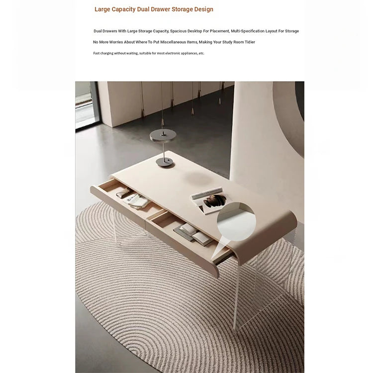 Sleek Acrylic Solid Wood Pine Table - Modern Stylish Desk for Home Office or Study fyd-5169