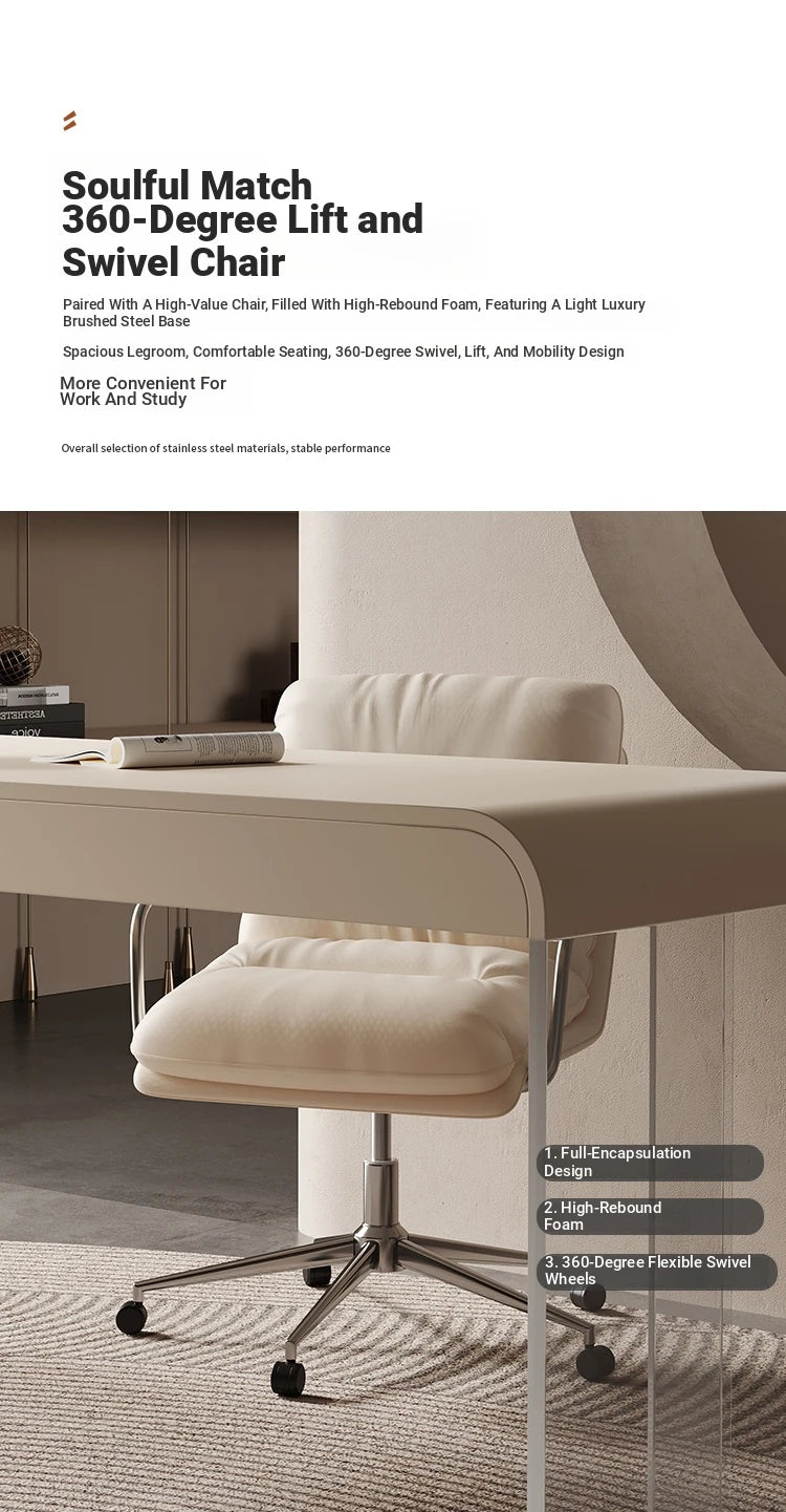 Sleek PU Leather Office Chair with Aluminum Alloy Base - Modern Ergonomic Design for Home and Workspace fyd-5170