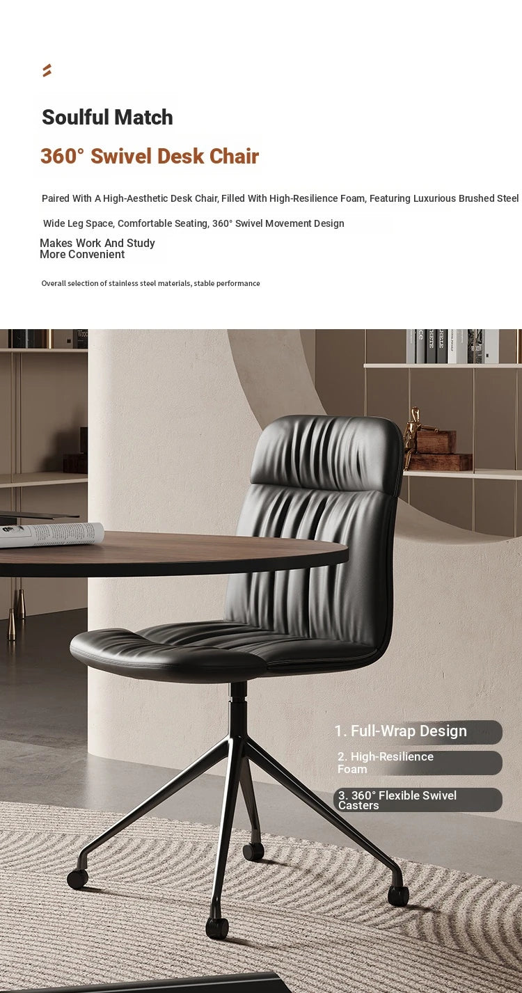 PU Leather & Aluminum Alloy Office Chair - Ergonomic Comfortable Design for Home & Office Use fyd-5172