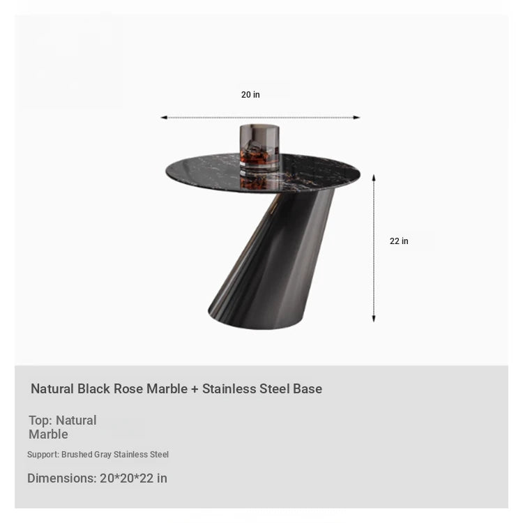 Stylish Round Marble Coffee Table with Stainless Steel Base - Modern Multi-Layer Design for Living Room Elegance fyeyj-5211