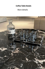 Stylish Round Marble Coffee Table with Stainless Steel Base - Modern Multi-Layer Design for Living Room Elegance fyeyj-5211