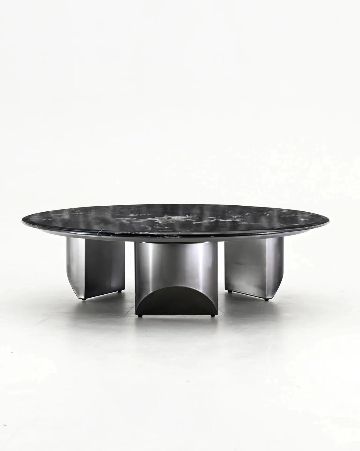 Stylish Round Marble Coffee Table with Stainless Steel Base - Modern Multi-Layer Design for Living Room Elegance fyeyj-5211
