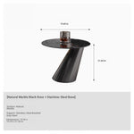 Elegant Black Marble Tea Table – Modern Floating Design with Stainless Steel Accents and Multi-Layer Board Base fyeyj-5212