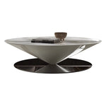 Stylish Stainless Steel Tea Table with GFRP Accent - Modern Living Room Centerpiece fyeyj-5213