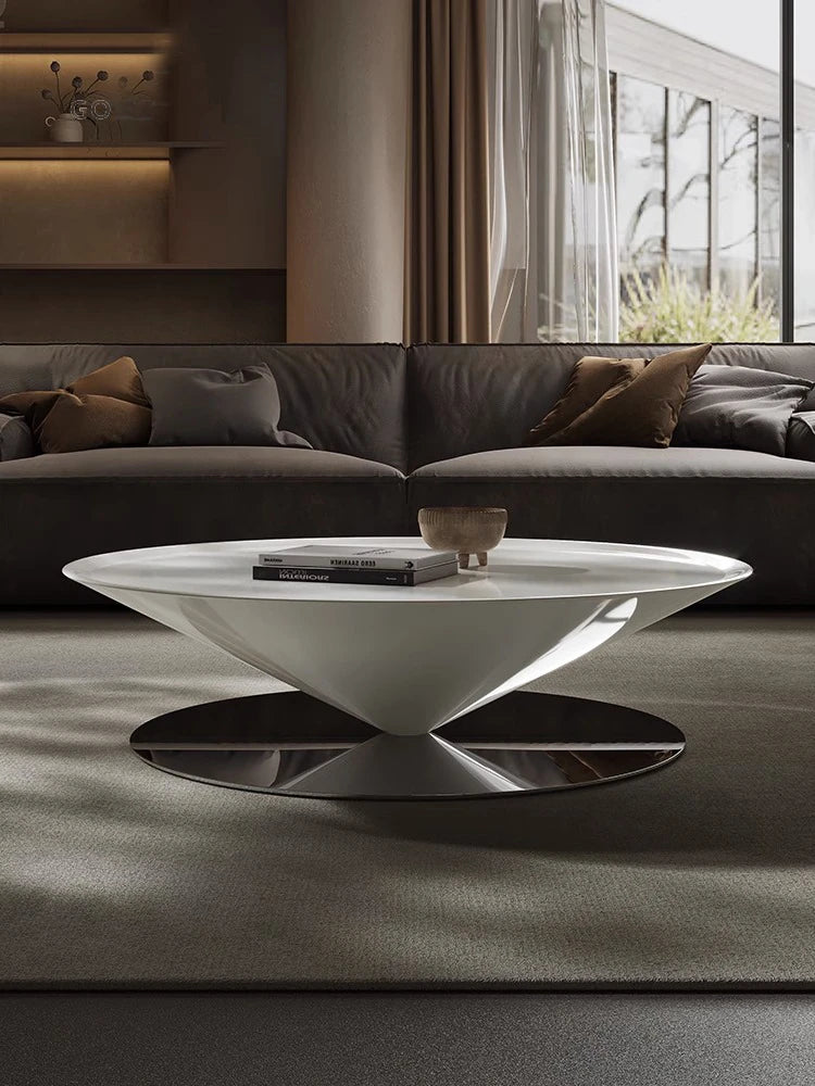 Stylish Stainless Steel Tea Table with GFRP Accent - Modern Living Room Centerpiece fyeyj-5213