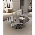 Stylish Stainless Steel Tea Table with GFRP Accent - Modern Living Room Centerpiece fyeyj-5213