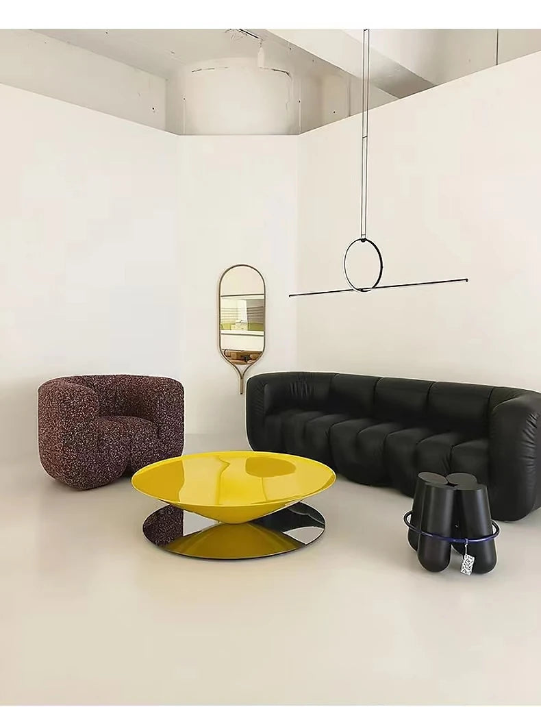 Stylish Stainless Steel Tea Table with GFRP Accent - Modern Living Room Centerpiece fyeyj-5213