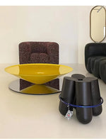 Stylish Stainless Steel Tea Table with GFRP Accent - Modern Living Room Centerpiece fyeyj-5213