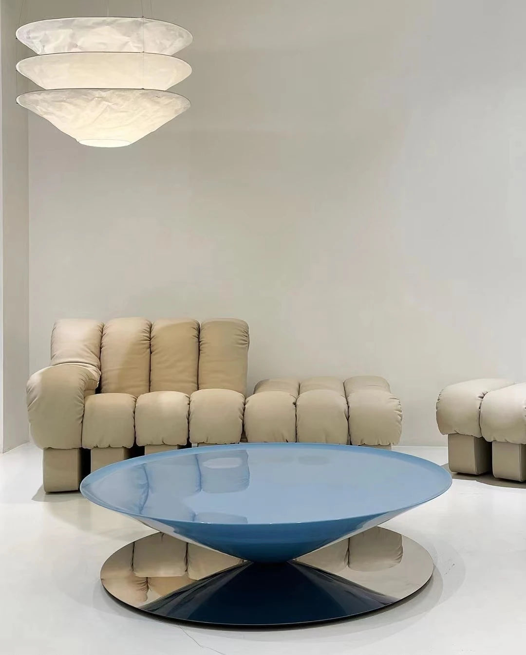 Stylish Stainless Steel Tea Table with GFRP Accent - Modern Living Room Centerpiece fyeyj-5213