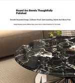 Stylish Marble and Stainless Steel Tea Table - Modern Round Coffee Table for Elegant Living Rooms fyeyj-5214