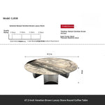 Stylish Marble Top Coffee Table with Stainless Steel Base – Modern Living Room Furniture fyeyj-5216