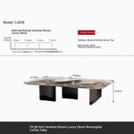 Stylish Marble Top Coffee Table with Stainless Steel Base – Modern Living Room Furniture fyeyj-5216