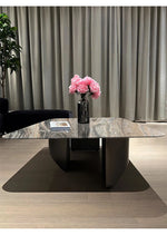 Stylish Marble Top Coffee Table with Stainless Steel Base – Modern Living Room Furniture fyeyj-5216