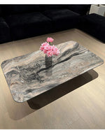 Stylish Marble Top Coffee Table with Stainless Steel Base – Modern Living Room Furniture fyeyj-5216