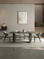 Elegant Marble and Stainless Steel Dining Table - Modern Luxury for Your Home fyeyj-5217