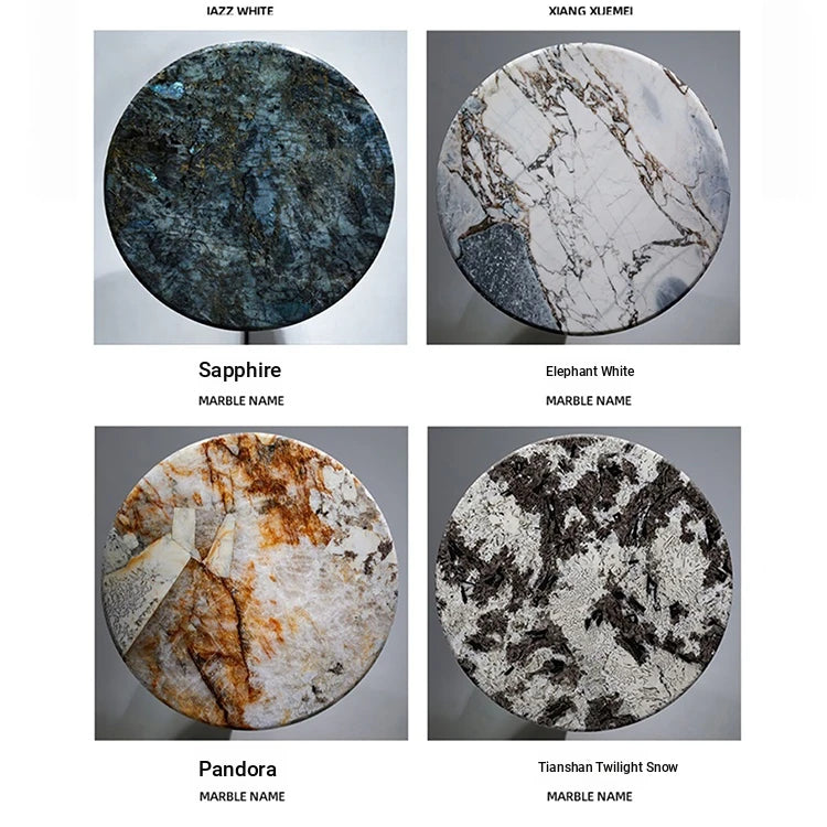 Elegant Marble and Stainless Steel Dining Table - Modern Luxury for Your Home fyeyj-5217