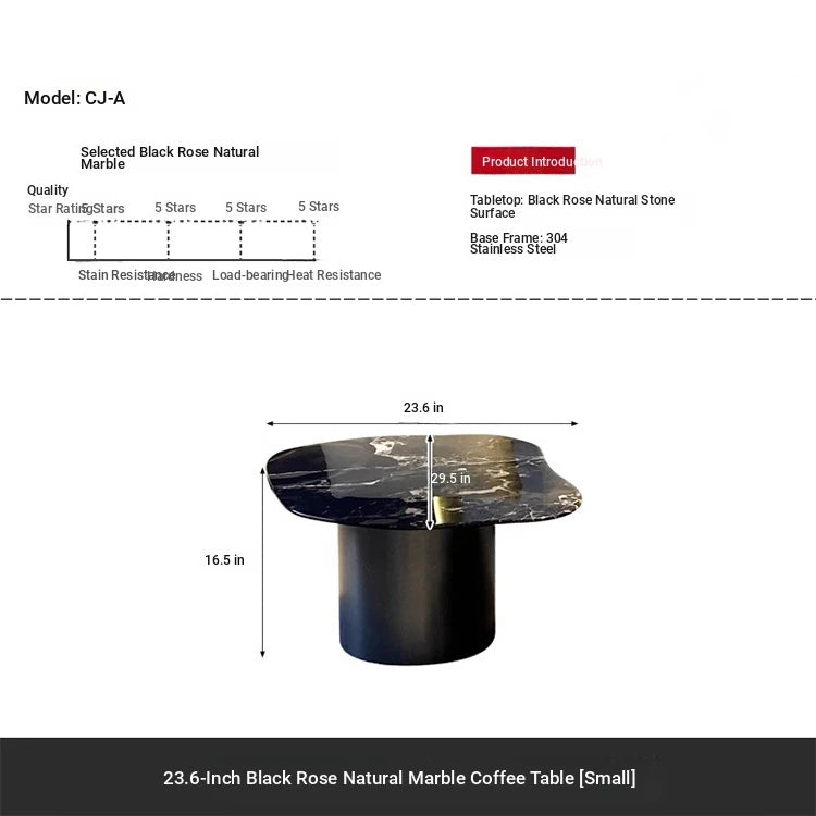 Stylish Marble & Stainless Steel Tea Table – Modern Elegance for Your Living Space fyeyj-5219